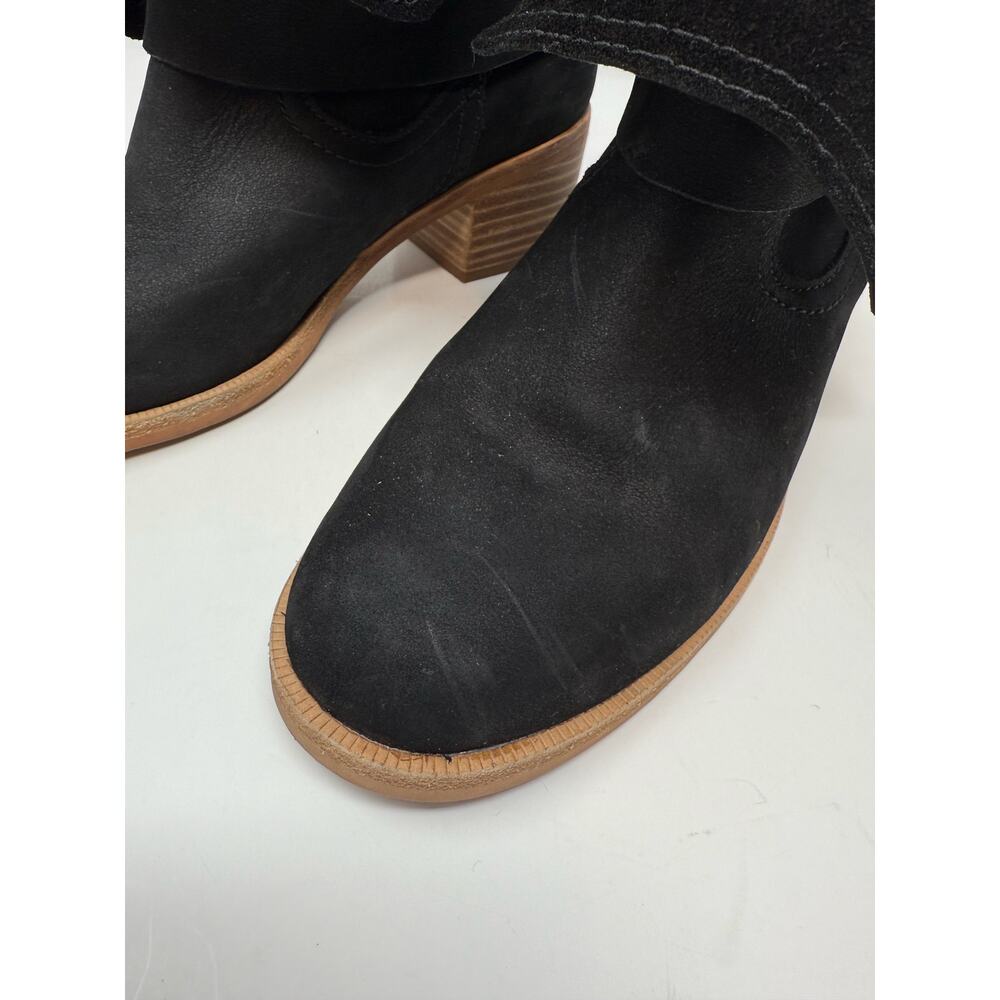 Ugg Elora Ankle Boots Women's 6 Black Suede Nubuck Leather Preppy Lux Designer - Picture 11 of 16
